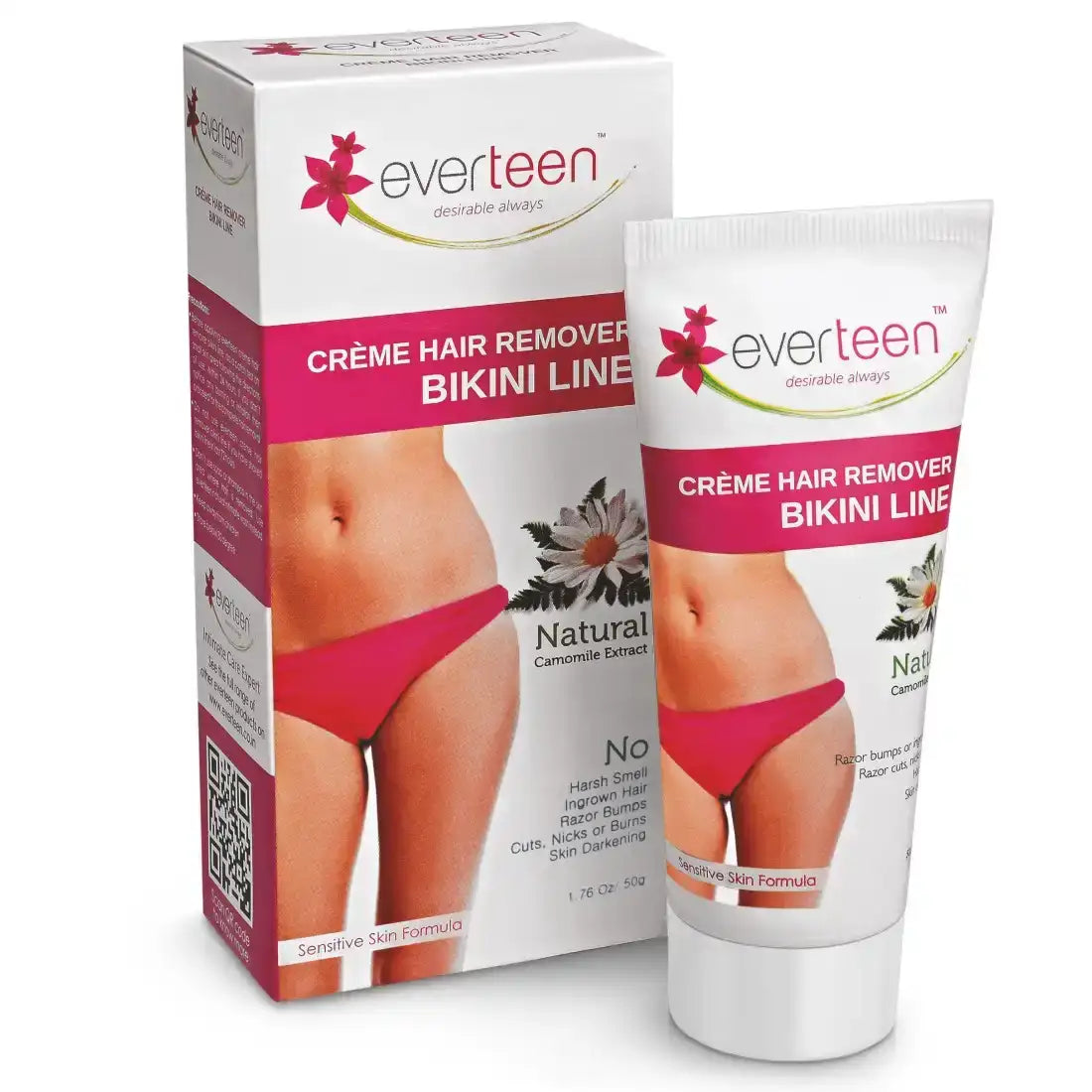 everteen Natural Bikini Line Hair Remover Cream 50g for Women - everteen
