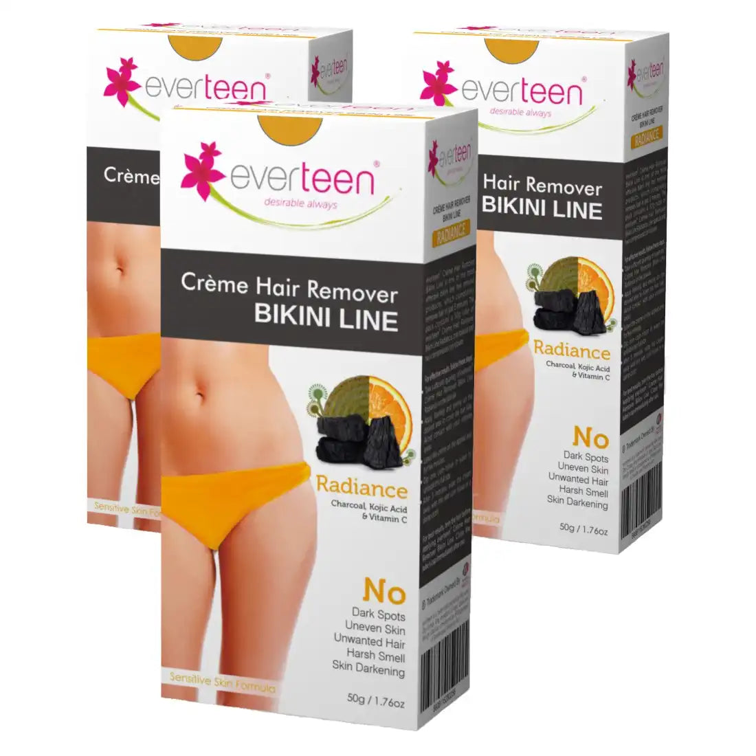 everteen RADIANCE Bikini Line Hair Removal Cream 50g for Women - everteen