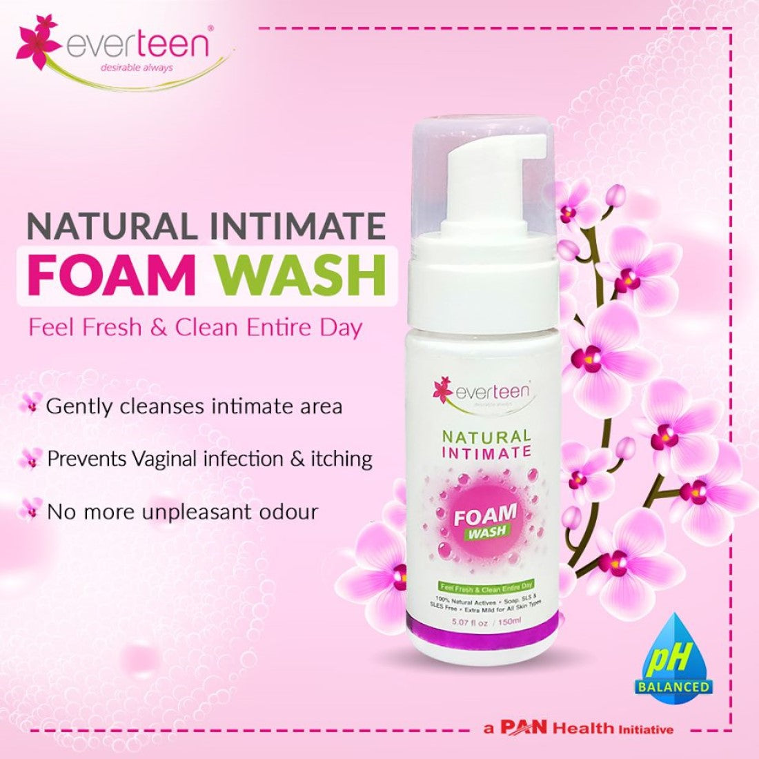 everteen Value Combo - Bikini Line Hair Removal Creme RADIANCE and Foam Intimate Wash 150ml for Women - everteen