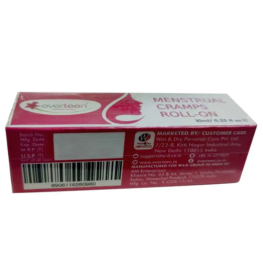everteen Menstrual Cramps Roll-On for Period Pain Relief in Women - 10ml - everteen