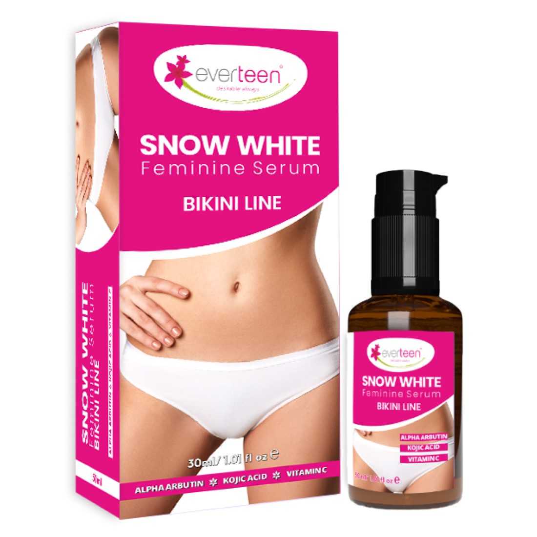 everteen Snow White Feminine Serum Bikini Line for Women - 30ml - everteen