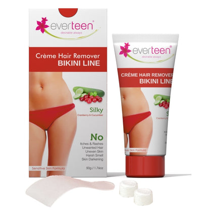 everteen SILKY Bikini Line Hair Remover Creme with Cranberry and Cucumber - everteen