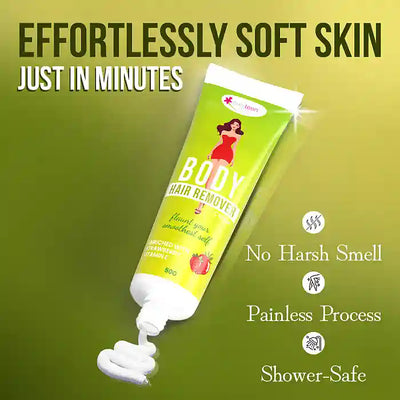 Body Hair Remover Cream with Strawberry, Vitamin E, Almond Oil and Allantoin - 50g