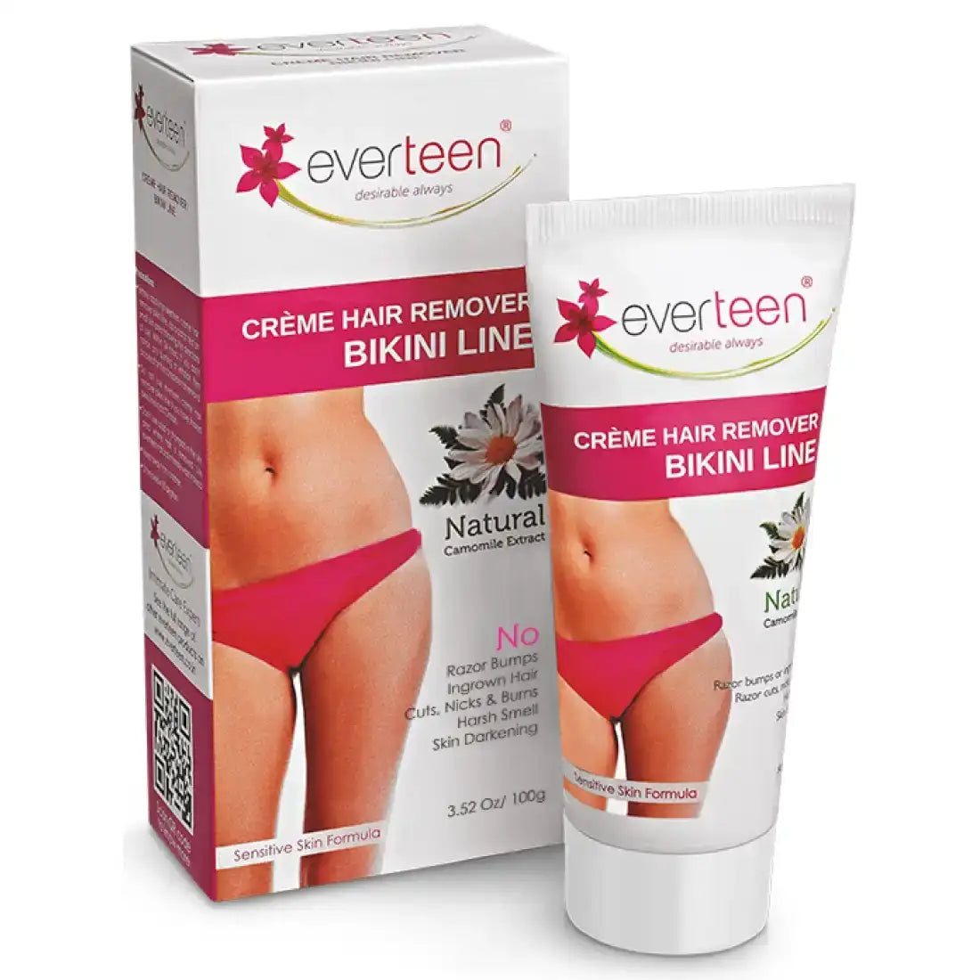 everteen Natural Bikini Line Hair Remover Cream 100g for Women - everteen