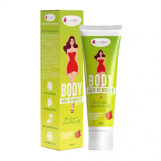 everteen Body Hair Remover Cream for Women enriched with Strawberry, Vitamin E, Almond Oil and Allantoin - 50g
