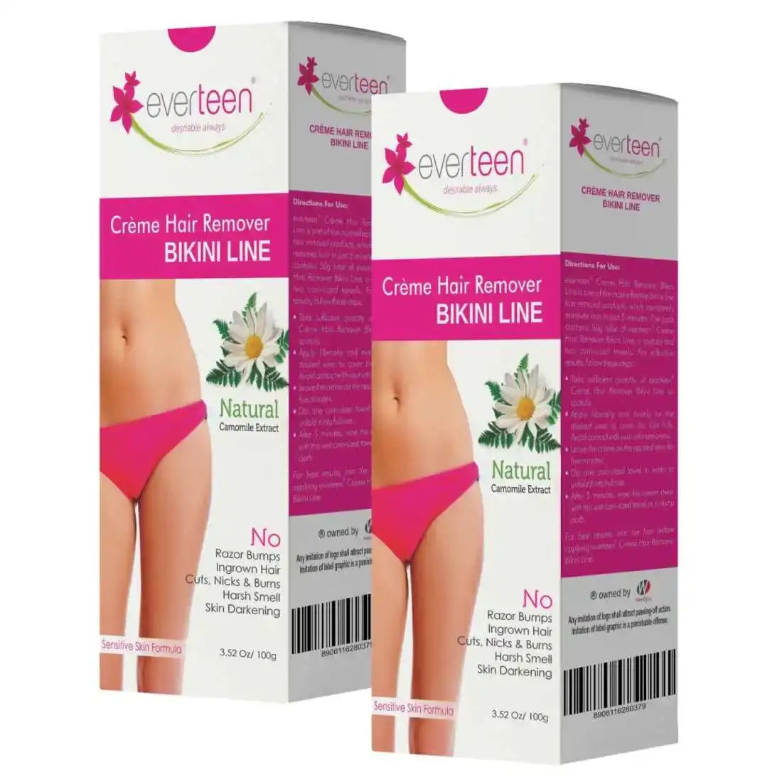 everteen Natural Bikini Line Hair Remover Cream 100g for Women - everteen