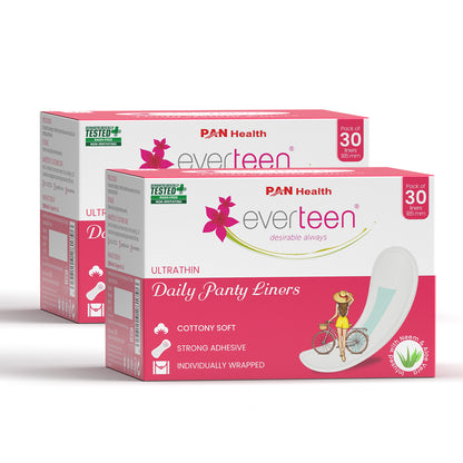 everteen Daily Panty Liners with Neem, Aloe Vera for Vaginal Discharge and Urinary Incontinence in Women