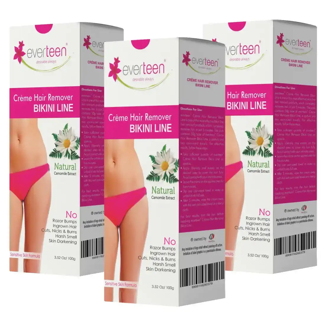 everteen Natural Bikini Line Hair Remover Cream 100g for Women - everteen