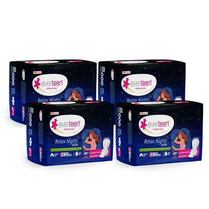 everteen XXL Relax Nights Ultra Thin 40 Sanitary Pads with Neem and Safflower - everteen