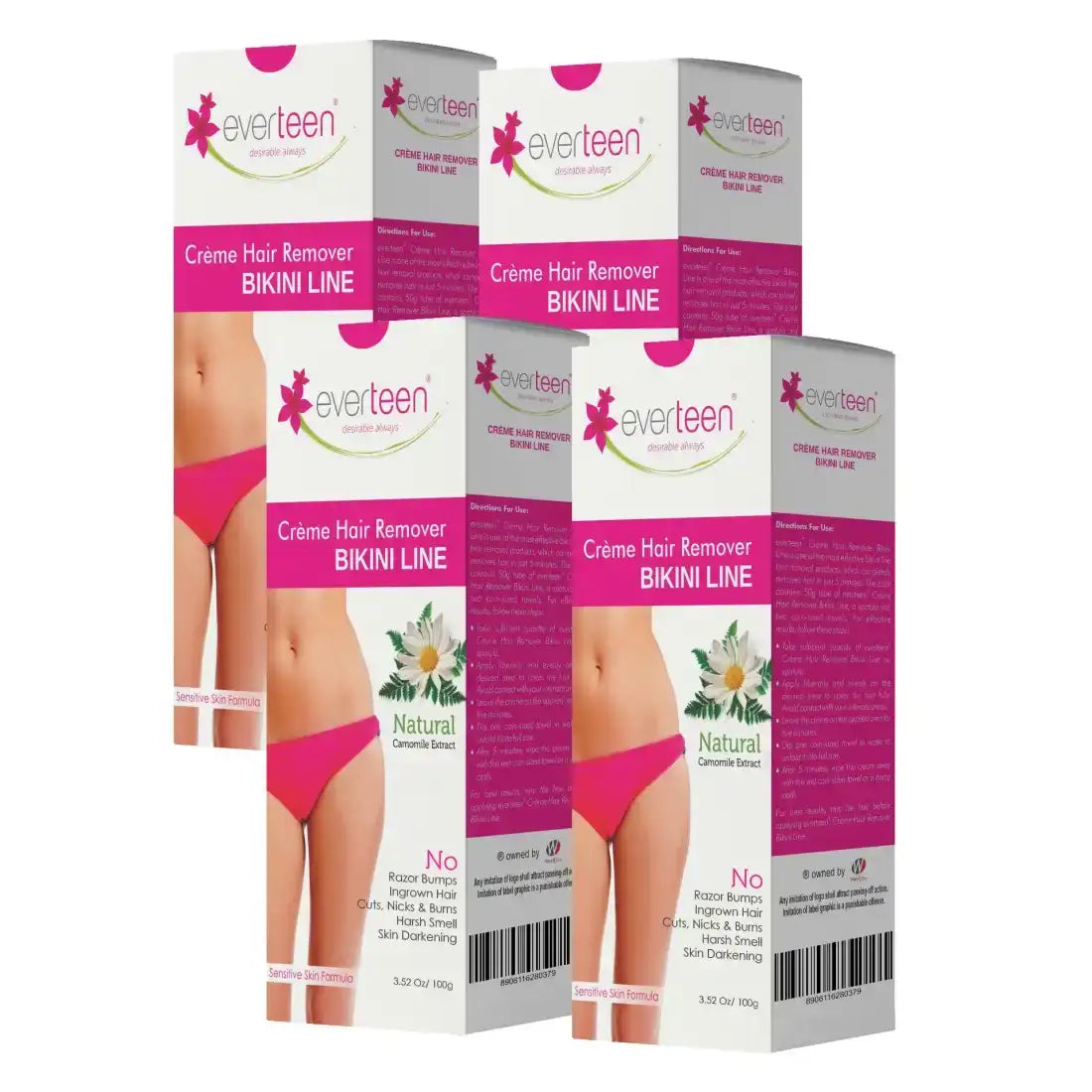 everteen Natural Bikini Line Hair Remover Cream 100g for Women - everteen