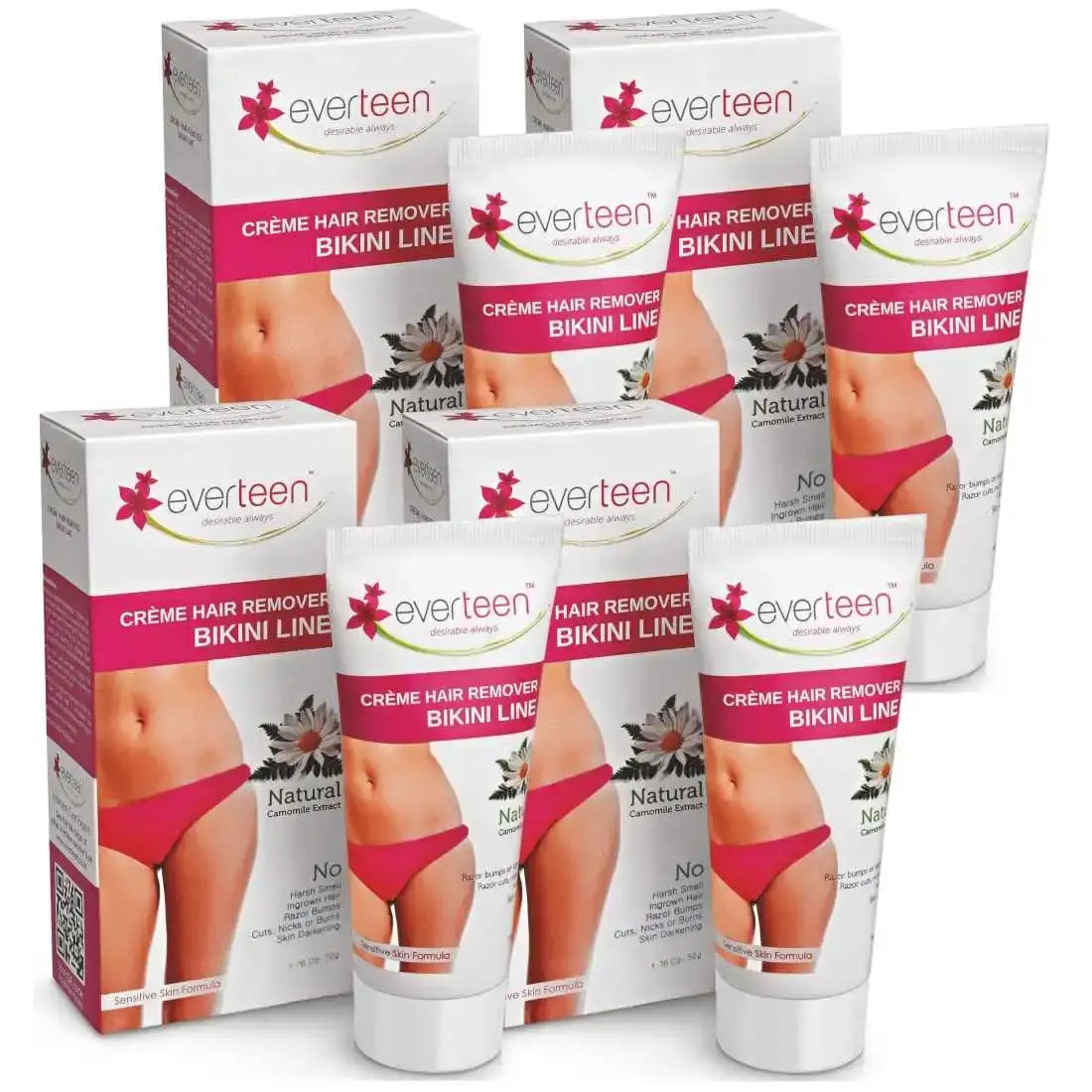 everteen Natural Bikini Line Hair Remover Cream 50g for Women - everteen