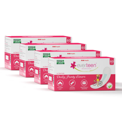everteen Daily Panty Liners with Neem, Aloe Vera for Vaginal Discharge and Urinary Incontinence in Women