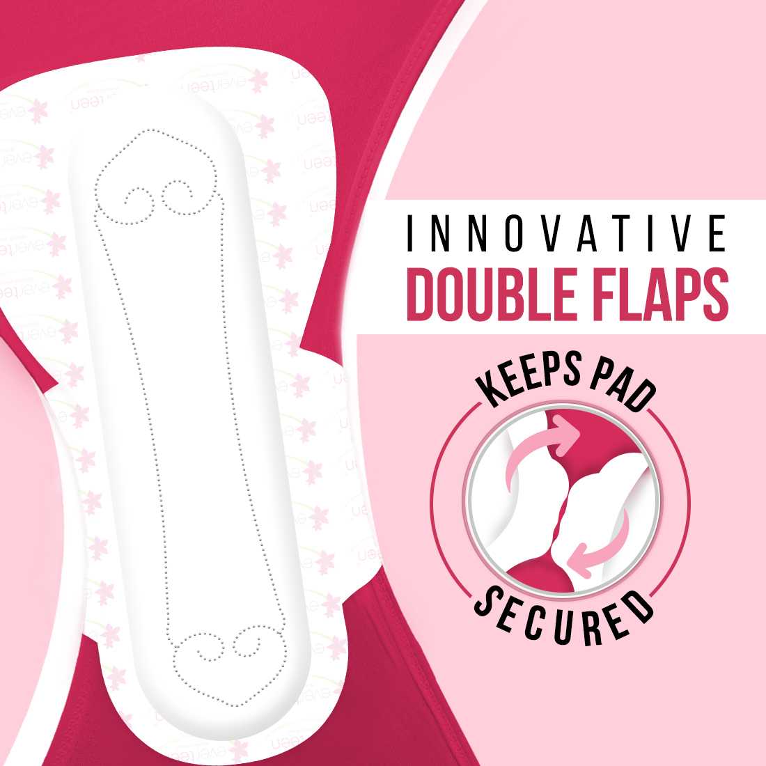 Subscribe to everteen Period Care XXL Soft 40 Sanitary Pads with Double Flaps, Neem, Safflower