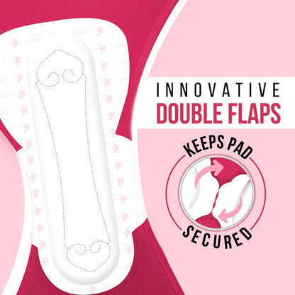 Subscribe to everteen Period Care XXL Soft 40 Sanitary Pads with Double Flaps, Neem, Safflower