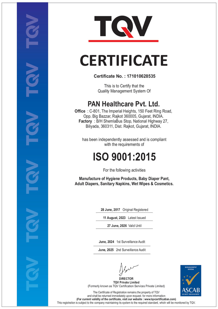 ISO Quality Management System  Certificate