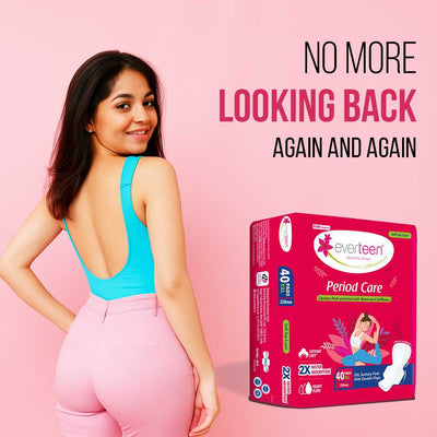 Subscribe to everteen Period Care XXL Soft 40 Sanitary Pads with Double Flaps, Neem, Safflower