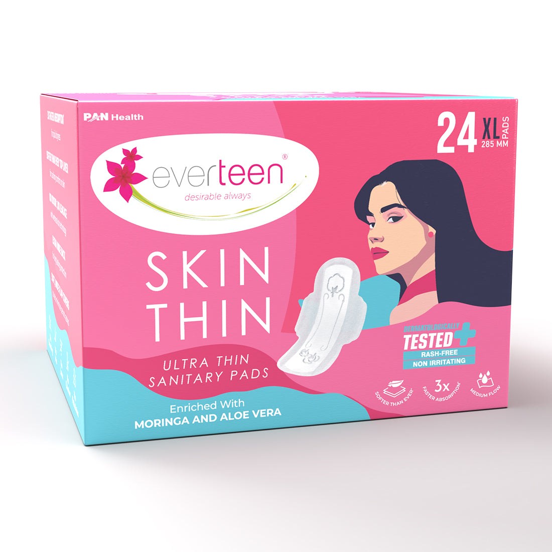SKIN THIN Ultra XL Sanitary Pads with Moringa & Aloe Vera (285mm)