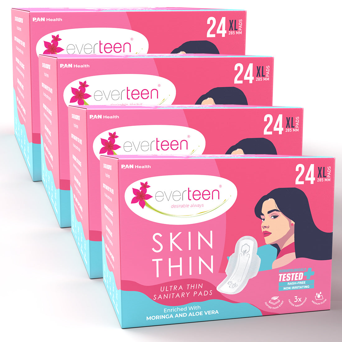 SKIN THIN Ultra XL Sanitary Pads with Moringa & Aloe Vera (285mm)