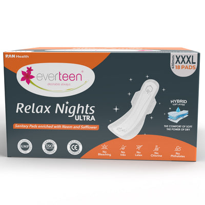 XXXL Relax Nights Ultra Sanitary Pads with Neem and Safflower - (410mm)