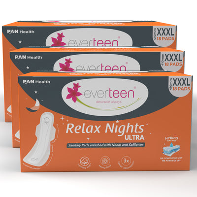 XXXL Relax Nights Ultra Sanitary Pads with Neem and Safflower - (410mm)