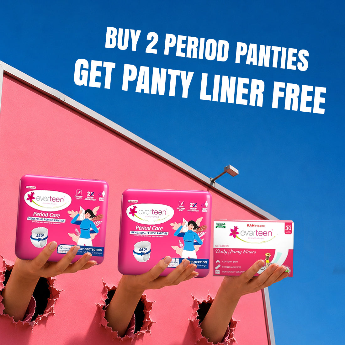 everteen Period Panties (XL) + Panty Liner — Buy 2 Get 1 Panty Liner Free