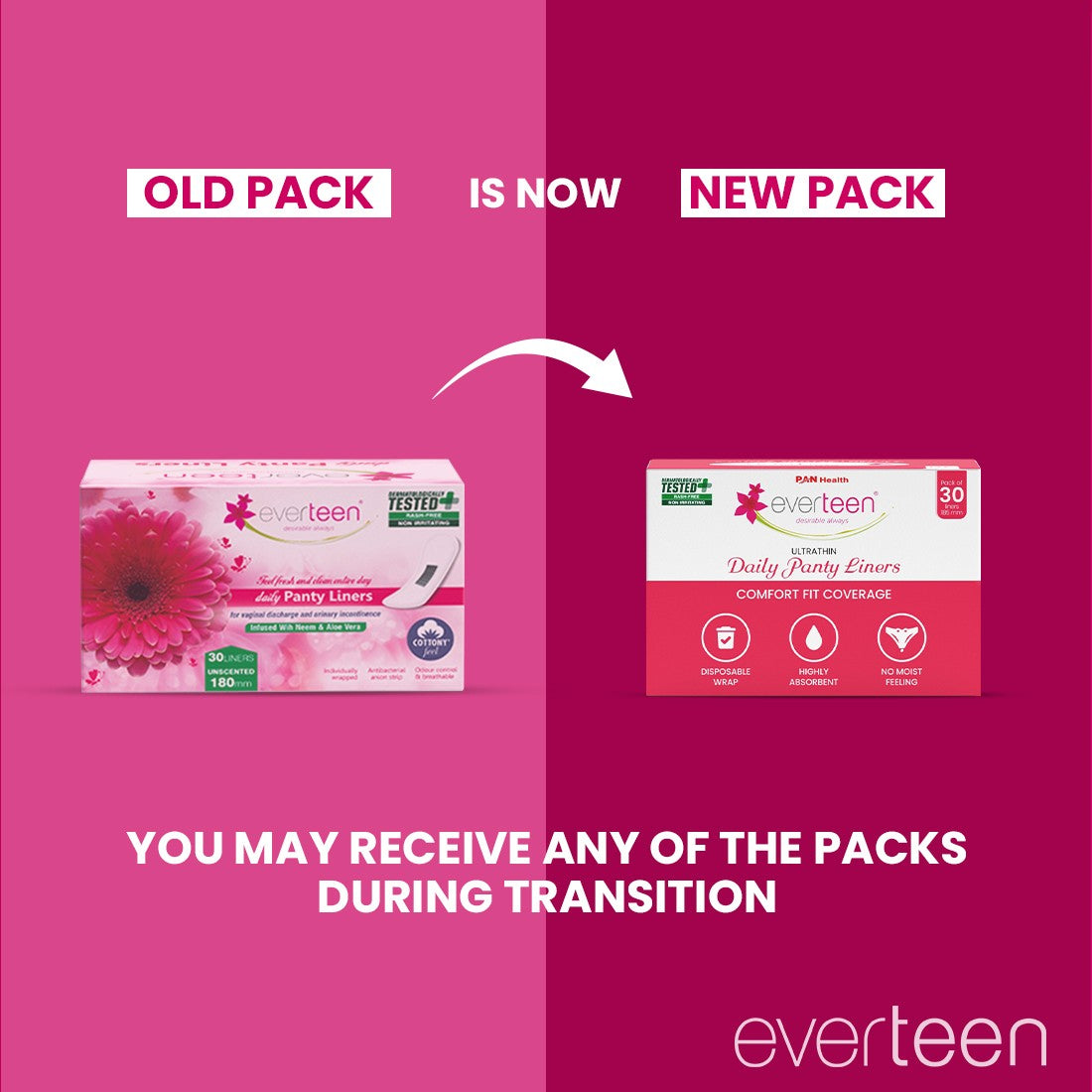 everteen Daily Panty Liners for Vaginal Discharge and Urinary Incontinence in Women - everteen