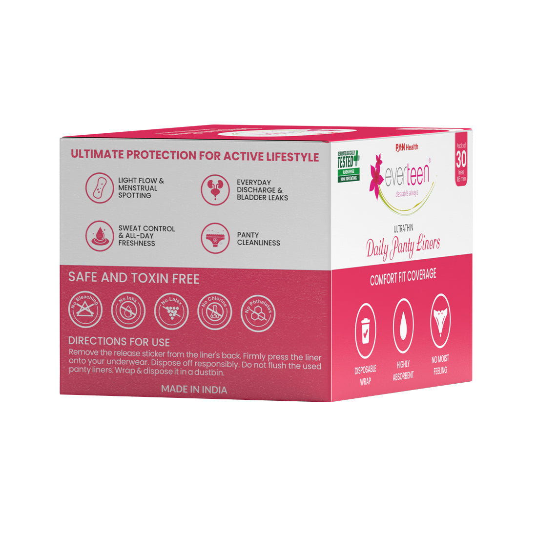 everteen Daily Panty Liners for Vaginal Discharge and Urinary Incontinence in Women - everteen