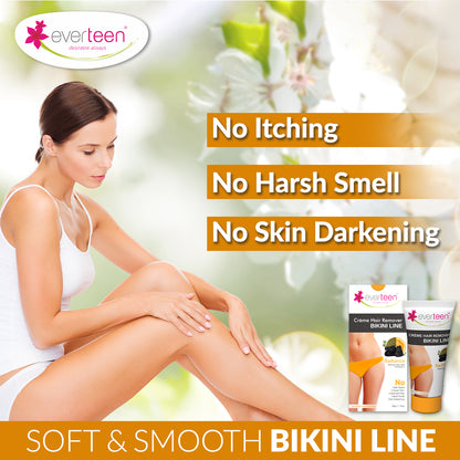 everteen Value Combo - Bikini Line Hair Removal Creme RADIANCE and Witch Hazel Intimate Wash 105ml for Women - everteen
