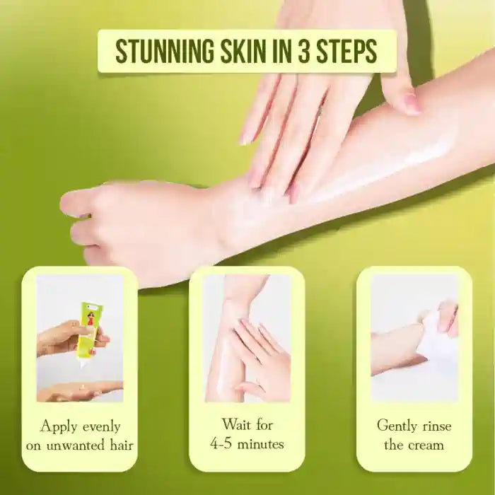 Body Hair Remover Cream with Strawberry, Vitamin E, Almond Oil and Allantoin - 50g