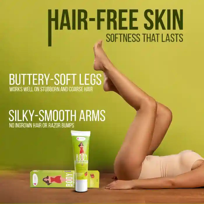 everteen Body Hair Remover Cream for Women enriched with Strawberry, Vitamin E, Almond Oil and Allantoin - 50g