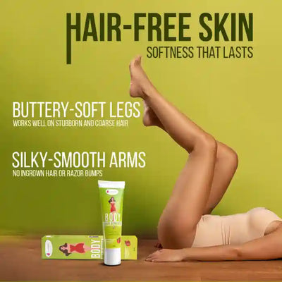 Body Hair Remover Cream with Strawberry, Vitamin E, Almond Oil and Allantoin - 50g