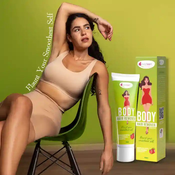 Body Hair Remover Cream with Strawberry, Vitamin E, Almond Oil and Allantoin - 50g