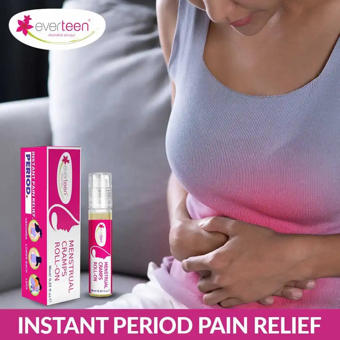 everteen Menstrual Cramps Roll-On for Period Pain Relief in Women - 10ml - everteen