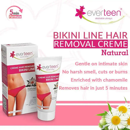 everteen Natural Bikini Line Hair Remover Cream for Women - everteen