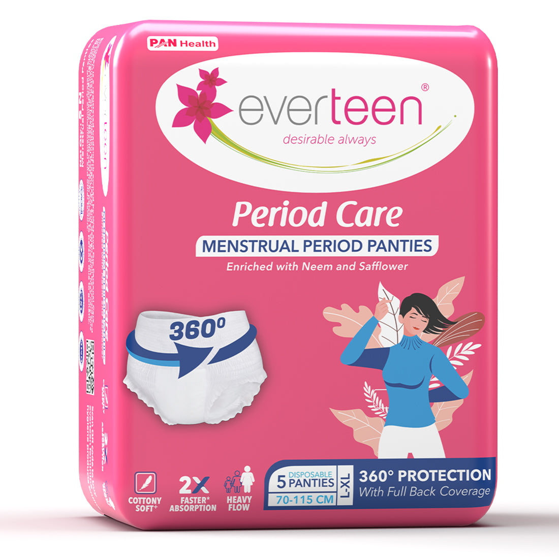 everteen Disposable Period Panties, Enriched with Neem and Safflower