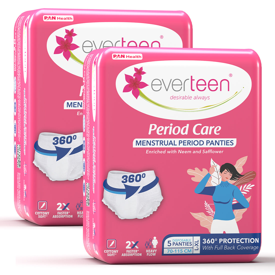 everteen Disposable Period Panties, Enriched with Neem and Safflower