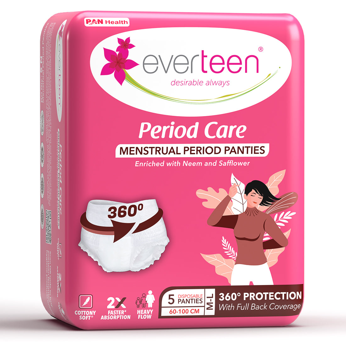 everteen Disposable Period Panties, Enriched with Neem and Safflower