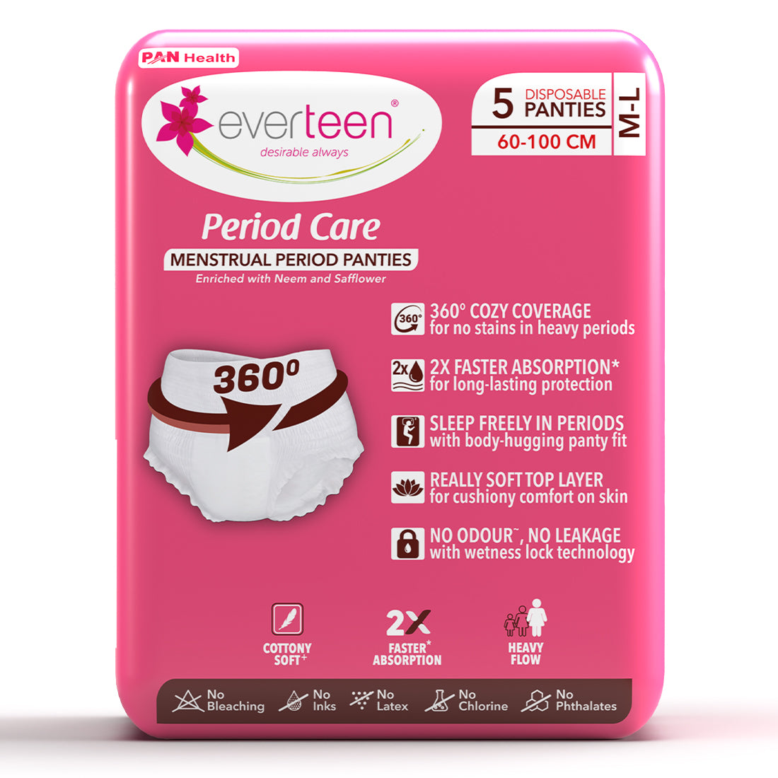 everteen Disposable Period Panties, Enriched with Neem and Safflower