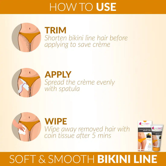 everteen RADIANCE Bikini Line Hair Removal Cream 50g for Women - everteen