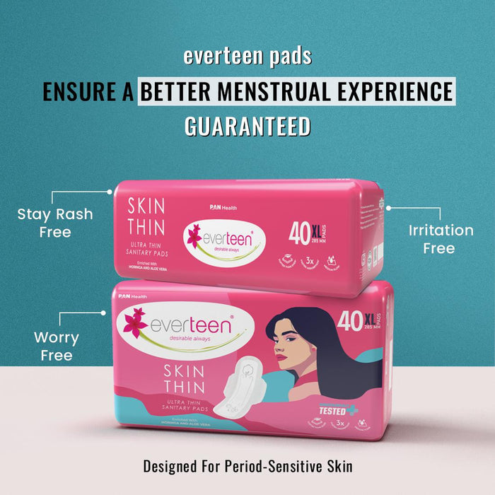 SKIN THIN Ultra XL Sanitary Pads with Moringa & Aloe Vera (40 Pads, 285mm)