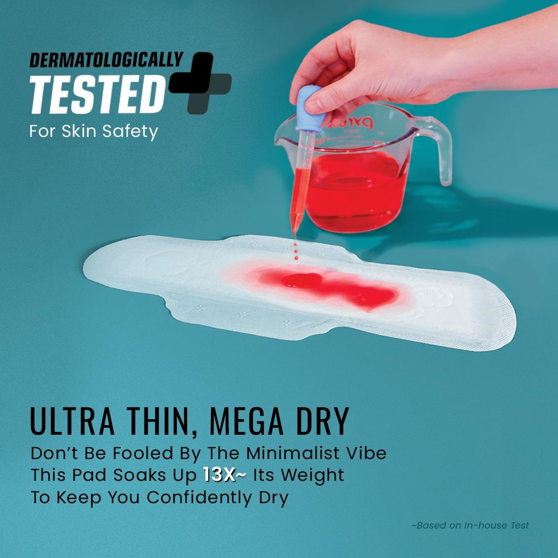 everteen SKIN THIN Ultrathin XL Sanitary Pads with Moringa & Aloe Vera (40 Pads, 285mm)