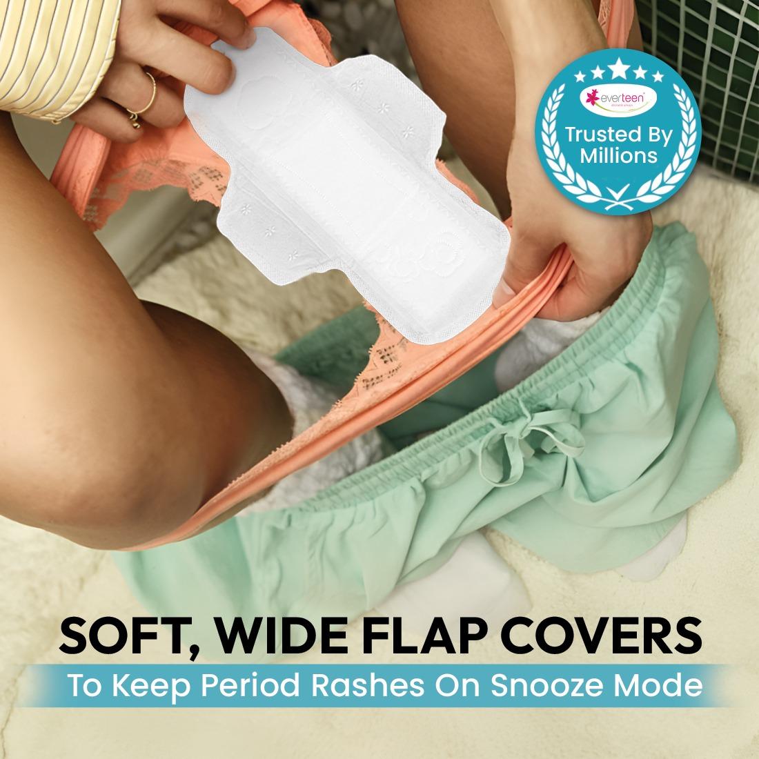 everteen SKIN THIN Ultrathin XL Sanitary Pads with Moringa & Aloe Vera (40 Pads, 285mm)