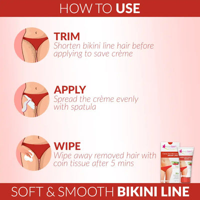 everteen SILKY Bikini Line Hair Remover Cream 50g with Cranberry and Cucumber - everteen
