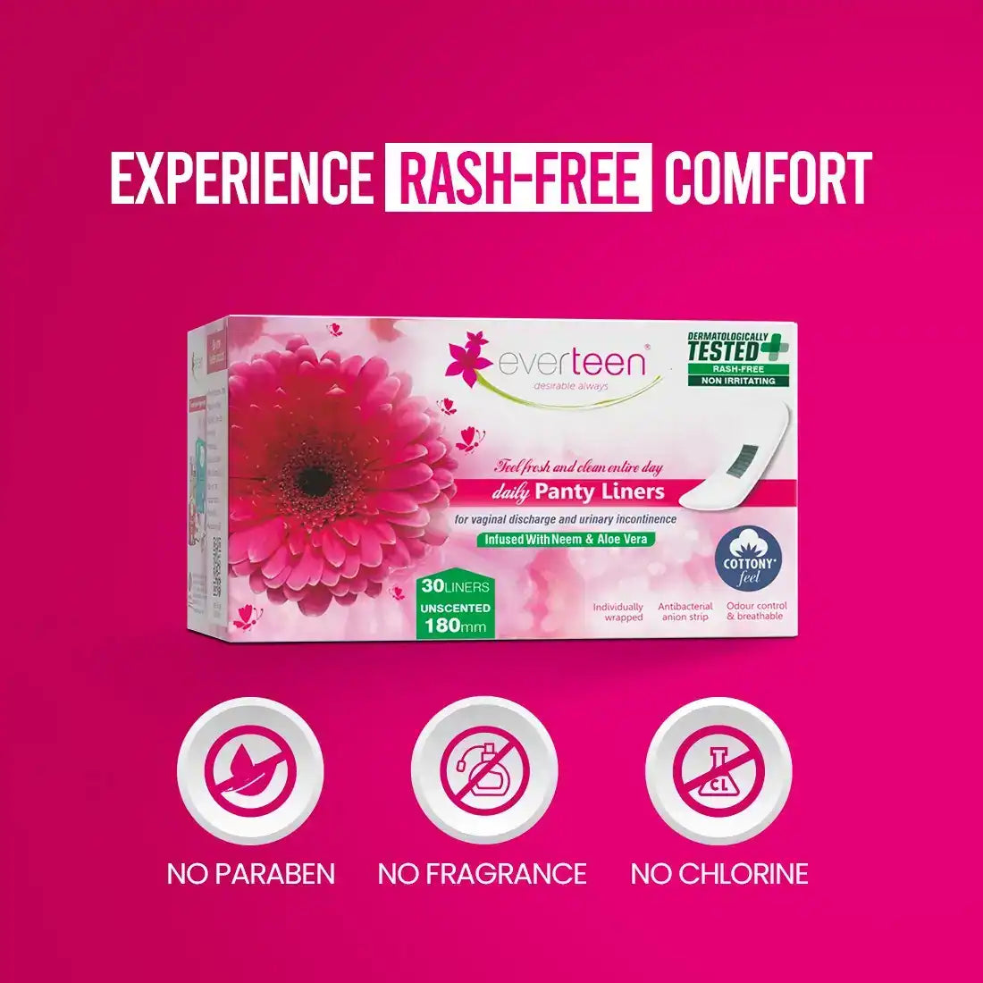 everteen Daily Panty Liners for Vaginal Discharge and Urinary Incontinence in Women - everteen