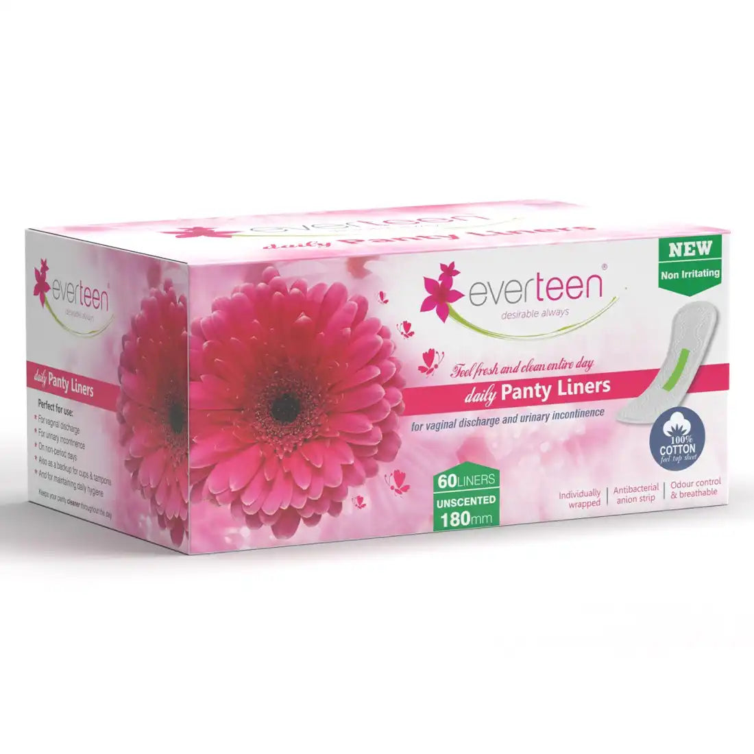 everteen Daily Panty Liners for Vaginal Discharge and Urinary Incontinence in Women - everteen
