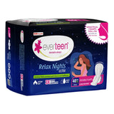 everteen XXL Relax Nights Ultra Thin 40 Sanitary Pads with Neem and Safflower, Menstrual Cramps Roll-On Inside Pack - everteen
