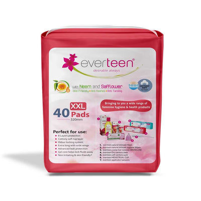 everteen XXL Sanitary Pads Enriched with Neem and Safflower - 40 Pads, 320mm