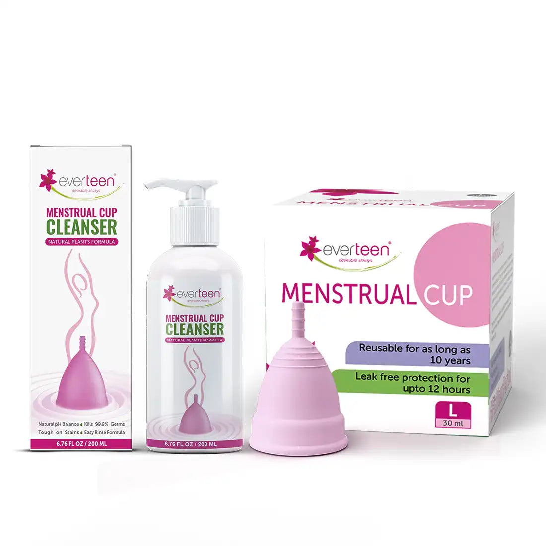 everteen Combo - Menstrual Cup and Menstrual Cup Cleanser for Periods in Women - everteen