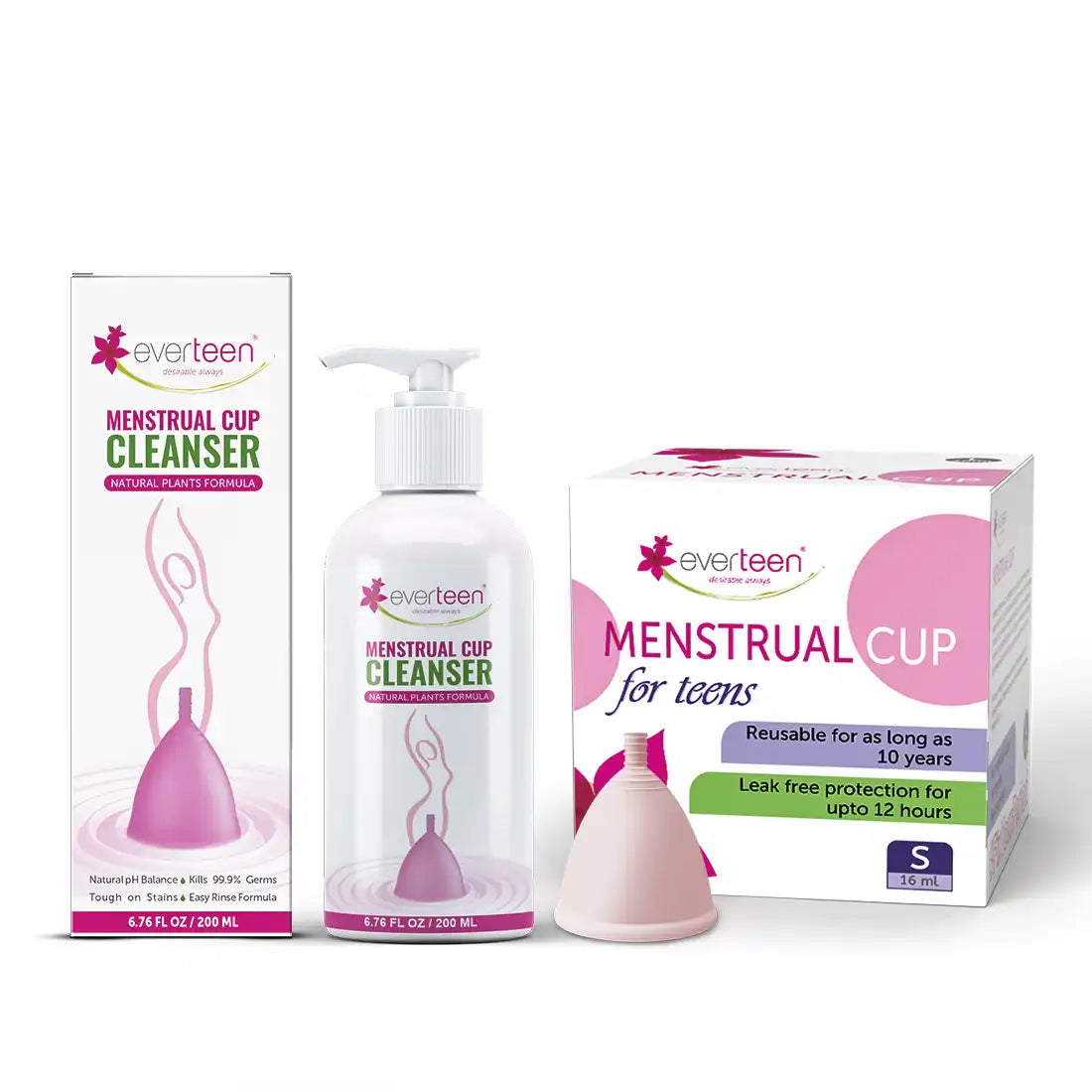 everteen Combo - Menstrual Cup and Menstrual Cup Cleanser for Periods in Women - everteen