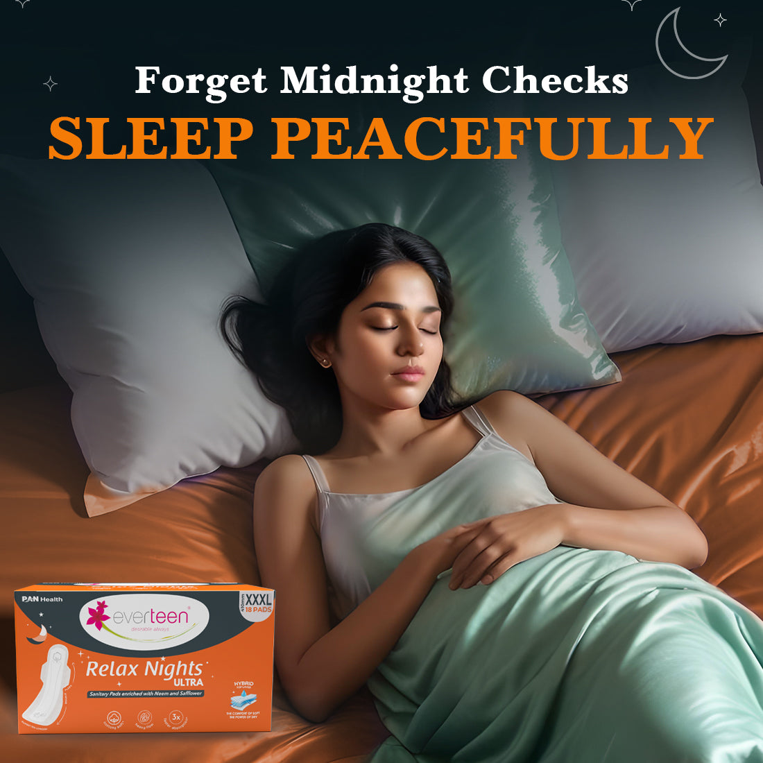 XXXL Relax Nights Ultra Sanitary Pads with Neem and Safflower - (410mm)